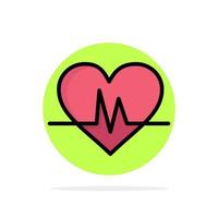 Ecg Heart Heartbeat Pulse Abstract Circle Background Flat color Icon vector
