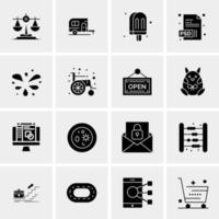 16 iconos de negocios universales vector ilustración de icono creativo para usar en proyectos relacionados con la web y dispositivos móviles