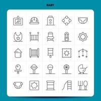 OutLine 25 Baby Icon set Vector Line Style Design Black Icons Set Linear pictogram pack Web and Mobile Business ideas design Vector Illustration