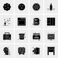 16 iconos de negocios universales vector ilustración de icono creativo para usar en proyectos relacionados con la web y dispositivos móviles