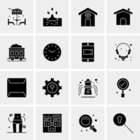 16 iconos de negocios universales vector ilustración de icono creativo para usar en proyectos relacionados con la web y dispositivos móviles