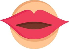 Lips Mouth Valentines Face Beauty  Flat Color Icon Vector icon banner Template