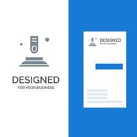 Press Button Finger Start Grey Logo Design and Business Card Template vector