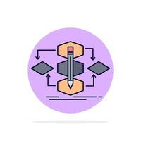 Algorithm design method model process Flat Color Icon Vector