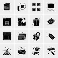 16 iconos de negocios universales vector ilustración de icono creativo para usar en proyectos relacionados con la web y dispositivos móviles