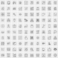 100 iconos de negocios para web y material impreso vector