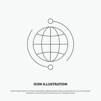 Globe Business Connect Connection Global Internet World Line Icon Vector
