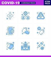 9 Blue coronavirus epidemic icon pack suck as death coffin transmission virus disease viral coronavirus 2019nov disease Vector Design Elements