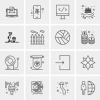 16 iconos de negocios universales vector ilustración de icono creativo para usar en proyectos relacionados con la web y dispositivos móviles