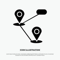 Gps Location Map solid Glyph Icon vector