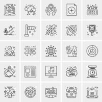 25 iconos de negocios universales vector ilustración de icono creativo para usar en proyectos relacionados con la web y dispositivos móviles