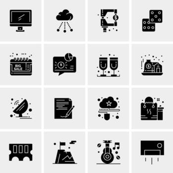 16 iconos de negocios universales vector ilustración de icono creativo para usar en proyectos relacionados con la web y dispositivos móviles