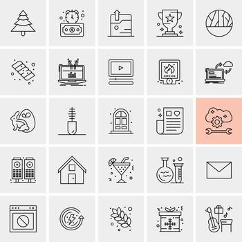 25 iconos de negocios universales vector ilustración de icono creativo para usar en proyectos relacionados con la web y dispositivos móviles