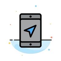 Mobile Location Map Service Abstract Flat Color Icon Template vector