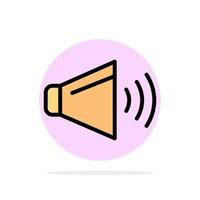 Sound Speaker Volume On Abstract Circle Background Flat color Icon vector