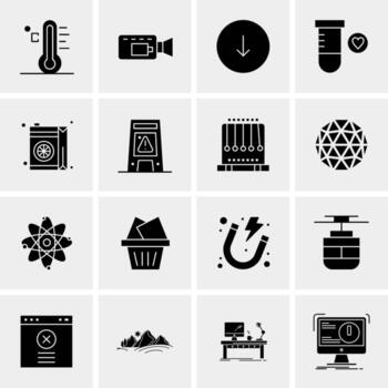 16 iconos de negocios universales vector ilustración de icono creativo para usar en proyectos relacionados con la web y dispositivos móviles
