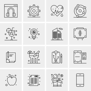 16 iconos de negocios universales vector ilustración de icono creativo para usar en proyectos relacionados con la web y dispositivos móviles