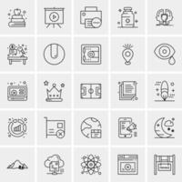 25 iconos de negocios universales vector ilustración de icono creativo para usar en proyectos relacionados con la web y dispositivos móviles