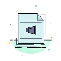Audio file format music sound Flat Color Icon Vector
