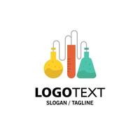 plantilla de logotipo de empresa de ciencia de laboratorio de droga química color plano vector
