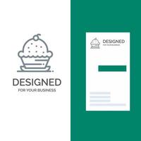 Cake Dessert Muffin Sweet Thanksgiving Grey Logo Design and Business Card Template vector