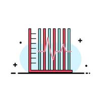 progress report statistics patient recovery Flat Color Icon Vector