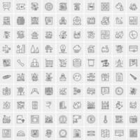 100 iconos de negocios para web y material impreso vector