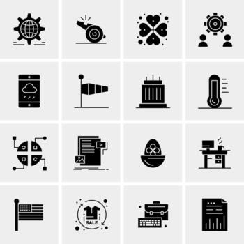 16 iconos de negocios universales vector ilustración de icono creativo para usar en proyectos relacionados con la web y dispositivos móviles
