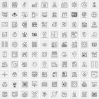 100 iconos de negocios para web y material impreso vector