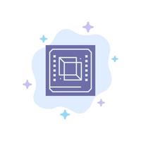 Chip Computer Cpu Hardware Processor Blue Icon on Abstract Cloud Background vector