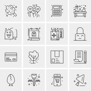16 iconos de negocios universales vector ilustración de icono creativo para usar en proyectos relacionados con la web y dispositivos móviles