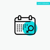 Calendar Symbol Plan turquoise highlight circle point Vector icon