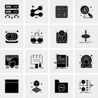 16 iconos de negocios universales vector ilustración de icono creativo para usar en proyectos relacionados con la web y dispositivos móviles