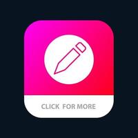 Basic Pencil Text Mobile App Button Android and IOS Glyph Version vector