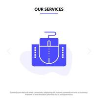 Our Services Mouse Interface Mouse Interface Computer Solid Glyph Icon Web card Template vector