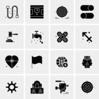 16 iconos de negocios universales vector ilustración de icono creativo para usar en proyectos relacionados con la web y dispositivos móviles