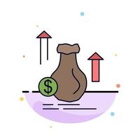 money bag dollar growth stock Flat Color Icon Vector