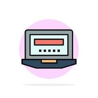 Laptop Computer Hardware Education Abstract Circle Background Flat color Icon vector