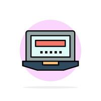 Laptop Computer Hardware Education Abstract Circle Background Flat color Icon vector