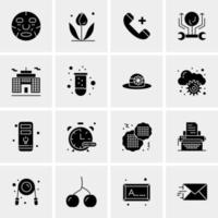 16 iconos de negocios universales vector ilustración de icono creativo para usar en proyectos relacionados con la web y dispositivos móviles