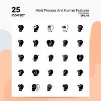 25 Mind Process And Human Features Icon Set 100 Editable EPS 10 Files Business Logo Concept Ideas Solid Glyph icon design vector