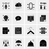 16 iconos de negocios universales vector ilustración de icono creativo para usar en proyectos relacionados con la web y dispositivos móviles