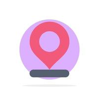 icono de color plano de fondo de círculo abstracto de pin de marcador de mapa de ubicación vector