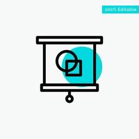 Device Education Projector School turquoise highlight circle point Vector icon