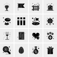 16 iconos de negocios universales vector ilustración de icono creativo para usar en proyectos relacionados con la web y dispositivos móviles