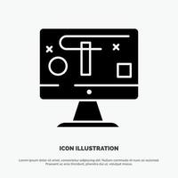 Computer Design Display Graphics solid Glyph Icon vector