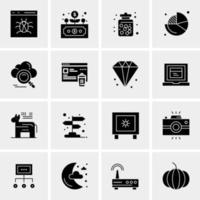 16 iconos de negocios universales vector ilustración de icono creativo para usar en proyectos relacionados con la web y dispositivos móviles