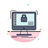 secure protection safe system data Flat Color Icon Vector