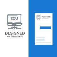 Laptop Hardware Arrow Education Grey Logo Design and Business Card Template vector