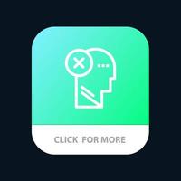 Brain Failure Head Human Mark Mind Thinking Mobile App Button Android and IOS Line Version vector